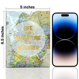 Holoary Photo Albums 4x6 100 Photos, Small Size 1 Picture Per Page, 100 Pockets 4"x6", Printed Book Cover Old Map Adventure Travel Vacation