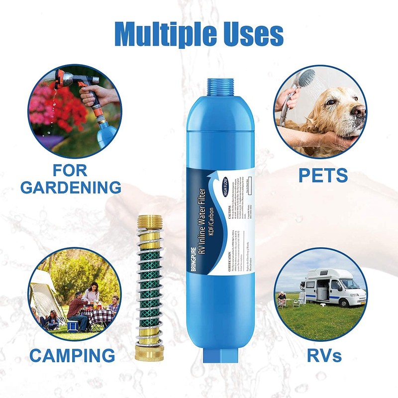 2 Packs of RV Inline/Marine Water Filter With Flexible Hose