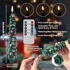 GQIRIL Christmas Tree Flameless Taper Candle - 4PCS Xmas Waxy