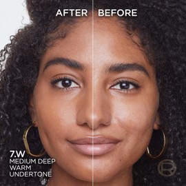 L'Oréal Paris True Match Foundation Seamless Blending with Hyaluronic Acid Vegan Formula Liquid Texture Medium Coverage Natural Finish for All Skin Types 7.D/W Warm Medium Deep 30ml