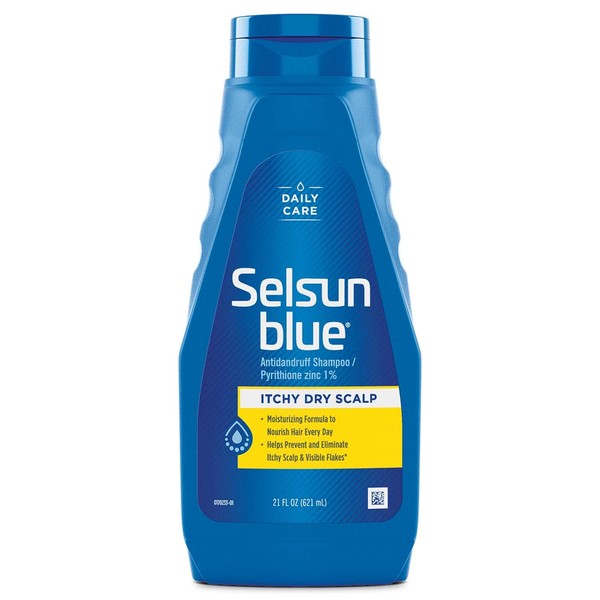 Selsun Blue Itchy Dry Scalp Anti-Dandruff Shampoo, Extra-Hydrating Formula, Pyrithione Zinc 1%, 21 Oz