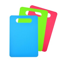 XdealCozyxc 3 Pcs Small Chopping Board Plastic, Mini Coloured Chopping Boards Set for Cutting Vegetables Fruits Meat (29 x 19cm)