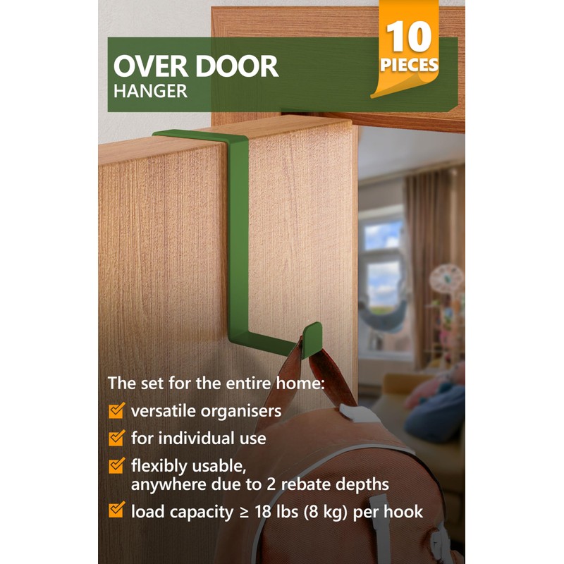 4smile Door Hooks Set of 10 Colourful Door Hooks