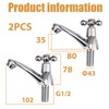 2 Pieces Traditional Bathroom Faucets, Chrome Hot and Cold Faucets,