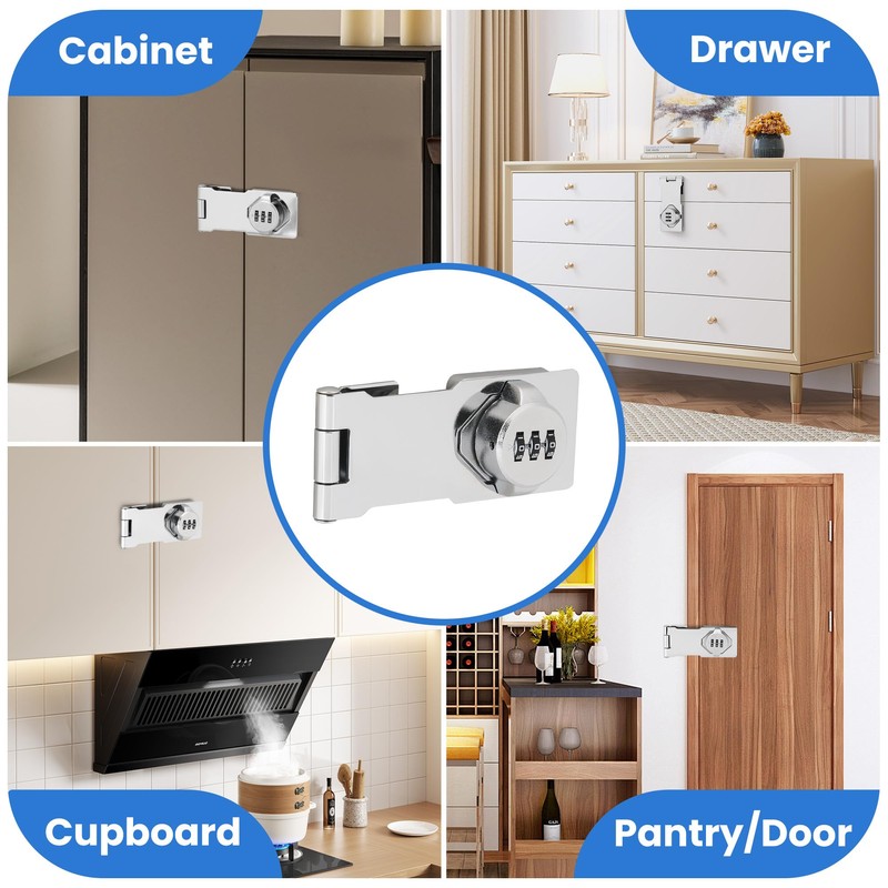 TOKCKYBL Keyless Cabinet Lock with Combination Code - 3-Digit Password