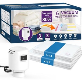 25 Pack Vacuum Storage Bags With Electric Air Pump,(5 /5 Large/5 Medium/5 Small/5 Roll Up Bags)Vacuum Seal Bags For Clothing Travel, Space Saver Bags For Luggage, Blankets,Bedding,Moving Bags - Color: 6 Pack