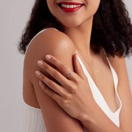 BISAER S925 Sterling Silver Puppy Dog Cat Paw Ring, Pet Print Enamel Ring for Women Girls Size5-10, Gold,White, Cubic Zirconia