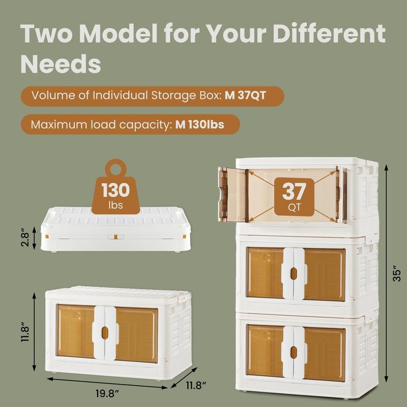 Stackable Storage Bins with Lids Portable and Lockable Organizer with