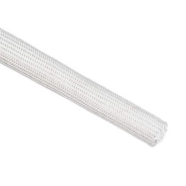 sourcing map Insulation Braid Sleeving, 9.8Ft-14mm High Temp Fiberglass Sleeve White