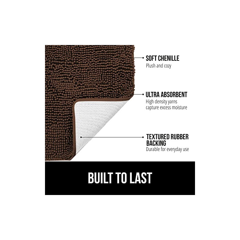 GORILLA GRIP GORILLA GRIP Bath Rug Mat 44x26, Thick Soft