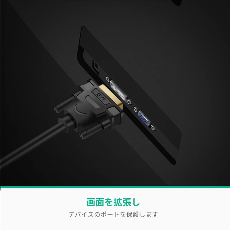UGREEN HDMI DVI 変換ケーブル 双方向伝送 DVI-D 24+1 1080P オス-メス 金メッキ