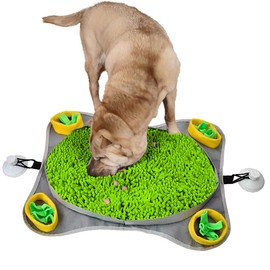 77INNOVATION Snuffle Mat for Dogs Feeding - Dog Snuffle Mat Pet Feeding Mat - Snuffle Mat Interactive Puzzle Toys for Multiple Breeds 21 x 17 (Green)