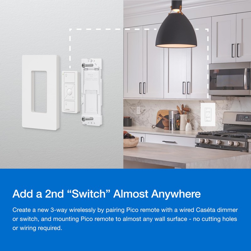 Lutron Caseta 3 Way Smart Dimmer Light Switch Kit, Includes