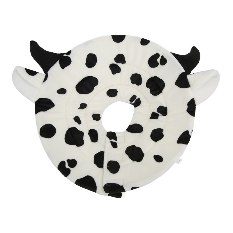 Cat Elizabeth Cone Cartoon Adjustable Cow Pattern After Surgery Recovery