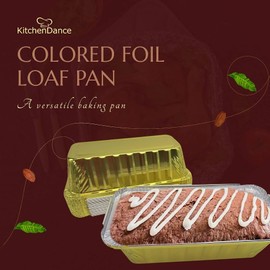KitchenDance Disposable 2 Pound Closable Loaf Pan with Plastic Lids #1850P (Gold, 25)