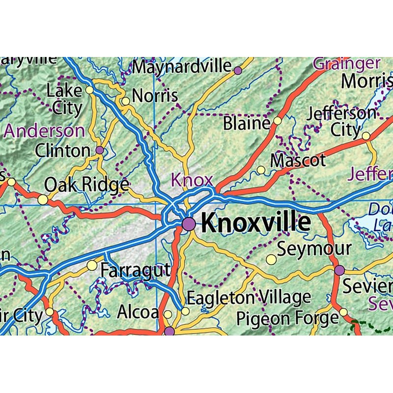 Tennessee State Map - 16.5 x 58.1 Inches - Paper