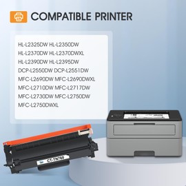 TN760 Toner for Brother Printer TN730: Compatible for Brother Toner TN-730/TN-760 TN 760 730 TN-760 TN-730 High Yield Black Cartridge MFC-L2710DW MFC-L2750DW DCP-L2550DW HL-L2350DW HL-L2395DW Printer