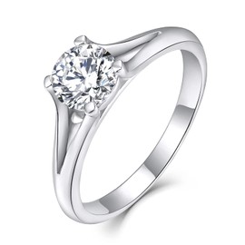 Starnny Rings Women Silver 925 Rings 3A Cubic Zirconia Wrap Ring Engagement Ring Wedding Rings for Women, Silver, Cubic Zirconia