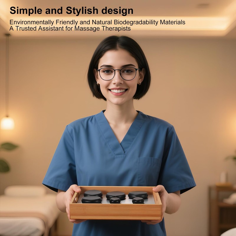 OnVisit Hot Stone Massage Set with Warmer Kit, 10 PCS