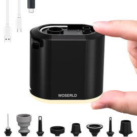 WOSERLD Portable Air Pump for Inflatables,Mini Electric air Pump Rechargeable,Inflatable/Vacuum,Camping Light,Suitable for Camping Equipment,air Mattress Pump,Swimming Ring,Vacuum Storage Bags