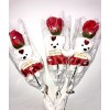Flowers 3 Pcs Artificial Rose Gift Bear Bouquet For Any