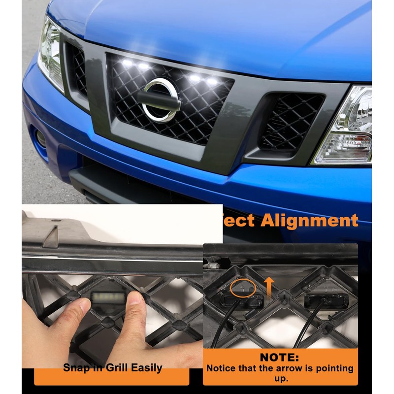 Front Bumper Grill Lights for Nissan Frontier 2009-2021 Accessories LED