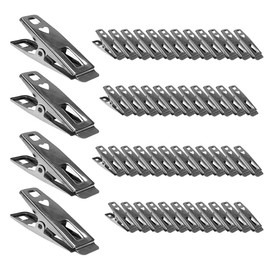Clothespins Stainless Steel Clothespins Rust Proof Clothespins Clips Small Pinch Never Fly, Strong, Windproof, Anti-Slip, Clothesline, Office Supplies, Snack Bag Hangers, Towels, Paper (Set of 50)