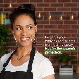 Ultralight Mask (30 Masks) Transparent Hygienic Open Face Shield for Foodservice, Hospitality, and Retail – Anti-Fog, Reusable, Clear Face Mask with Chin Rests