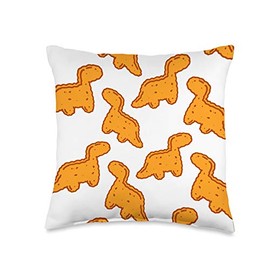 Zone - 365 Chicken Nuggets Lover Gift Cute Dino T-Rex Chicken Nugget Pattern Funny Tyrannosaurus Throw Pillow, 16x16, Multicolor