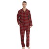 YUSHOW Mens Flannel Pajamas Set Cotton Plaid Pjs Button Down