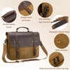 Men's Messenger Bag Waxed Canvas Briefcase 15.6 Inch Vintage Genuine