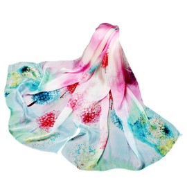 Leidai, women's silk scarf, elegant, lightweight, long, gradient colours, 100% silk, anti-allergy, sun protection - 5#