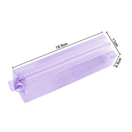 Lotsdonxia Transparent Pencil Case Portable Stationery Organiser Innovative Document Storage Bag for Exams Office On-The-Go Use (Purple)