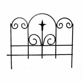 Panacea Garden Edge With Finial 16 " H X 18 " W Wrought Iron Black Boxed