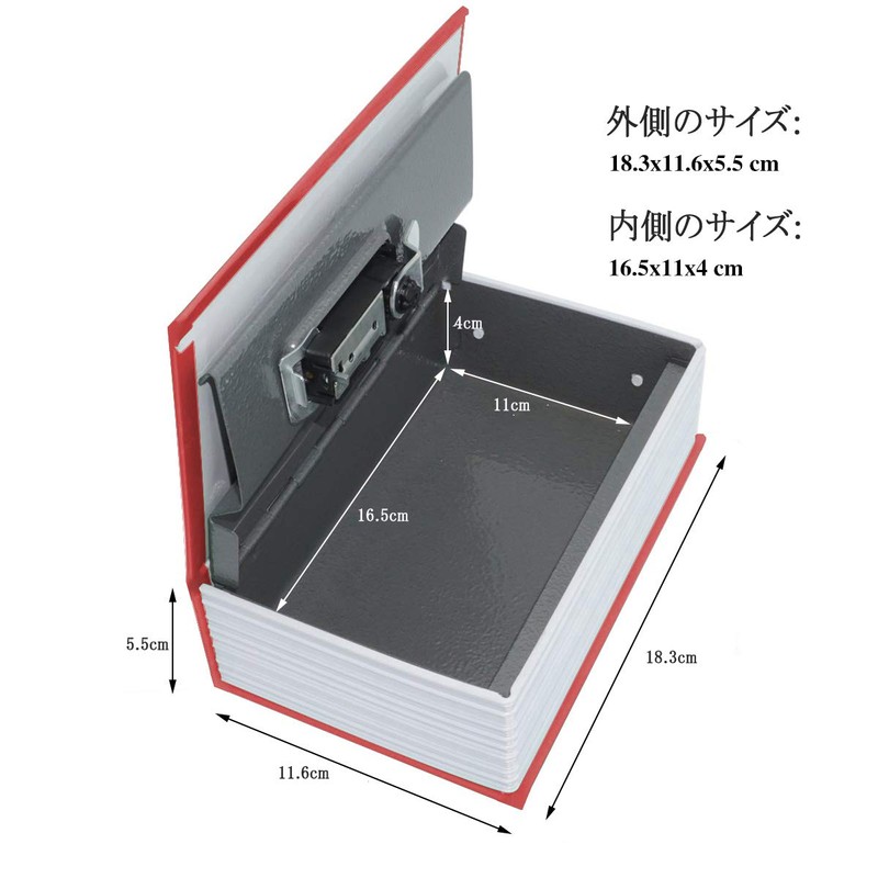 Lysmics Book Safe Box Key Lock Hidden Safe (Blue, S)