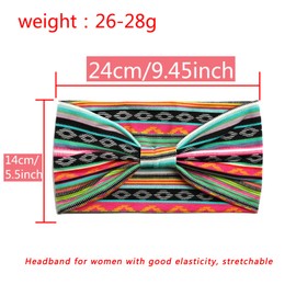 LadayPoa Headbands for Women Ladies Wide Hair Band Boho Floral Print Knot Elastic Running Yoga Head Wrap Hairbands(3 Colors) (boho 5)