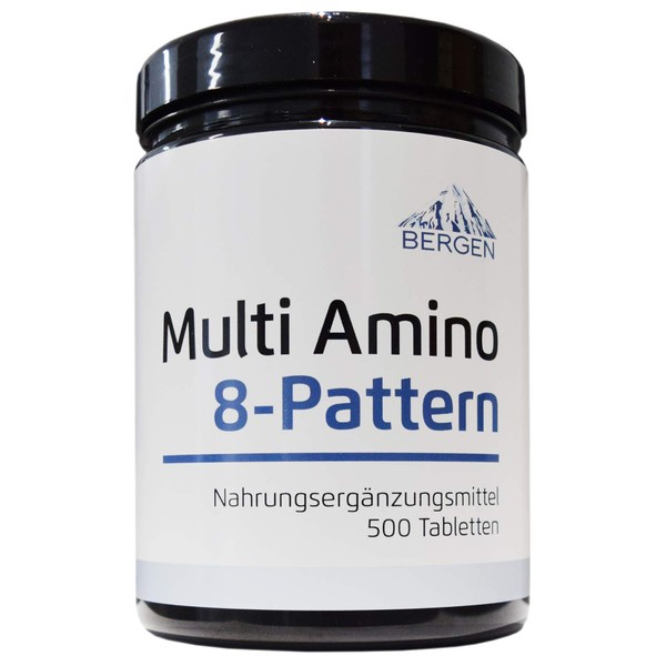 Multi Amino EAA 8 Pattern - 500 Tablets with 1000 mg Each - Master Amino Protein Formula with 8 Essential Amino Acids from Legumes - BCAA - High Dose - Vegan - Laboratory Tested