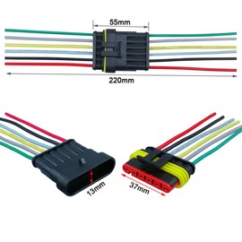 FULARR 2 Set 6-Pin Car Waterproof Connector, Car Waterproof Electrical Cable Connector Terminal Plug Socket Kit with Pre-Wired, for Car Motorbike Truck Boat