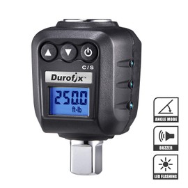 Durofix 3/8” or 1/2" Heavy Duty Digital Torque Adapters with Buzzer and LED Flash Notification – ISO 6789 Standards with Certificate of Calibration (1/2" (25 to 250 ft-lbs.) Max 720 Degree)