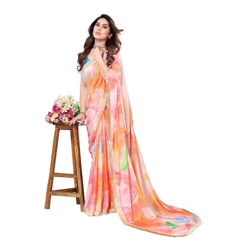 MAHEK Fab - Sari indio para mujer, diseño de georgette