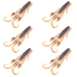 Soft Lure for Bass Fishing Wafting Bug Swimbait Shrimp Lure Worm Lure 7.6g/0.27oz 101mm Pack of 6 (Blue-3#)