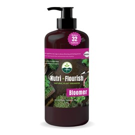Nutri Flourish Bloomer - Liquid Plant Enhancer | Natural Garden Soil Fertilizer | Biological Nutrients for Gardening & Potting | Photosynthetic Bacteria to Boost Flowering and Fruiting Plants, 16 Oz