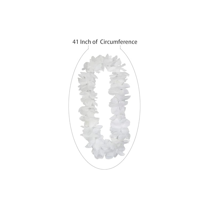 YIKANGHENG 4 Pcs White Artificial Flowers, Hawaiian Leis for Party,