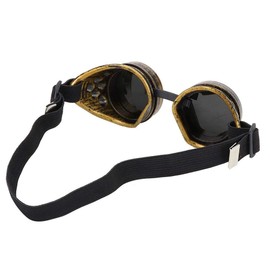 Keenso Vintage Goggles Gafas de Sol Deportivas Casco Steampunk Gafas para Exteriores Motocross Racer Goggles para niños Hombres Mujeres(Bronce)