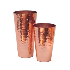 Sertodo Copper Boston Shaker Set, Solid Copper, Heavy Gauge, Hand Hammered, 16 ounce and 25 ounce Copper Cups