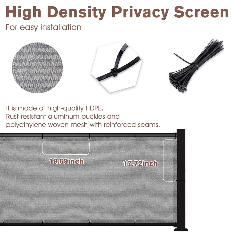SUNNY GUARD 2.5/2.6/3/3.3/4/5/6/8 Balcony Privacy Screen Fence, Apartments Railing, Heavy