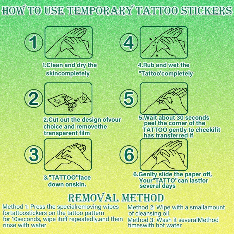 UVUXO Groovy 70s Temporary Tattoo for kids - 96 Styles