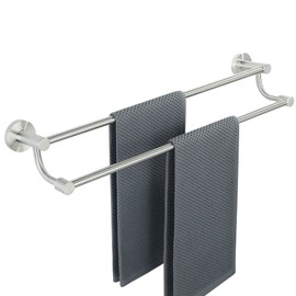 Alise Double Towel Bars Towel Holder Towel Hanger for Bathroom Wall Mount,24 Inch Towel Rail SUS304 Stainless Steel Towel Rack,Brushed Nickel,GOY4600-LS