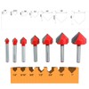 Saipor 7pcs 1/4-Inch Shank 90 Degree V Groove Router Bit