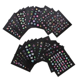 Baluue 24 Sheets French Tip Nails Tattoo Sticker Luminous Nail Art Stickers for Manicure Decor
